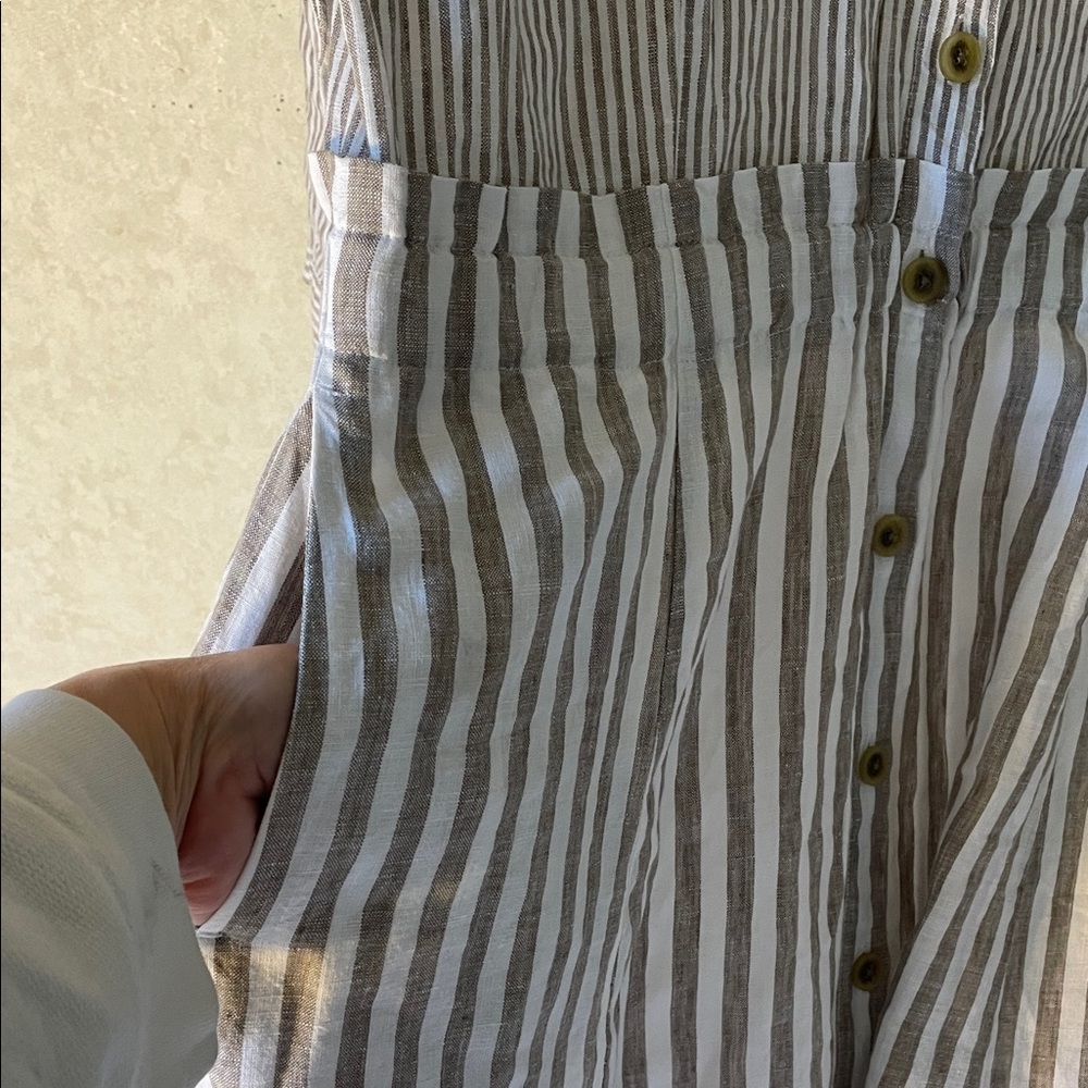 J. Jill Love Linen Striped 3/4 Sleeve Dress With Earrings - ALL NWT - Picture 10 of 16